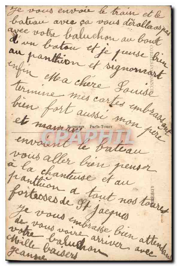 CPA Paris la Chambre des Deputes et le Pont de la Concorde Bateau — Rückseite