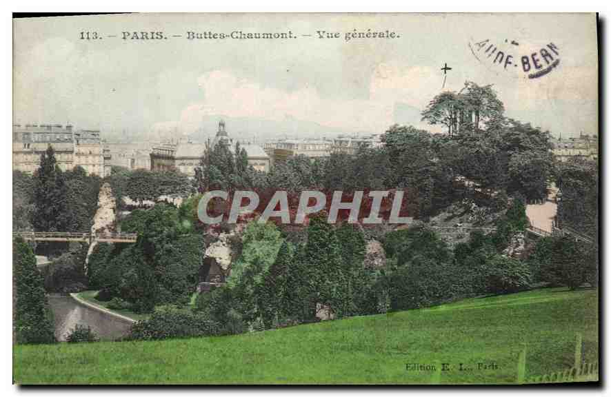 CPA Paris Buttes Chaumont vue general
