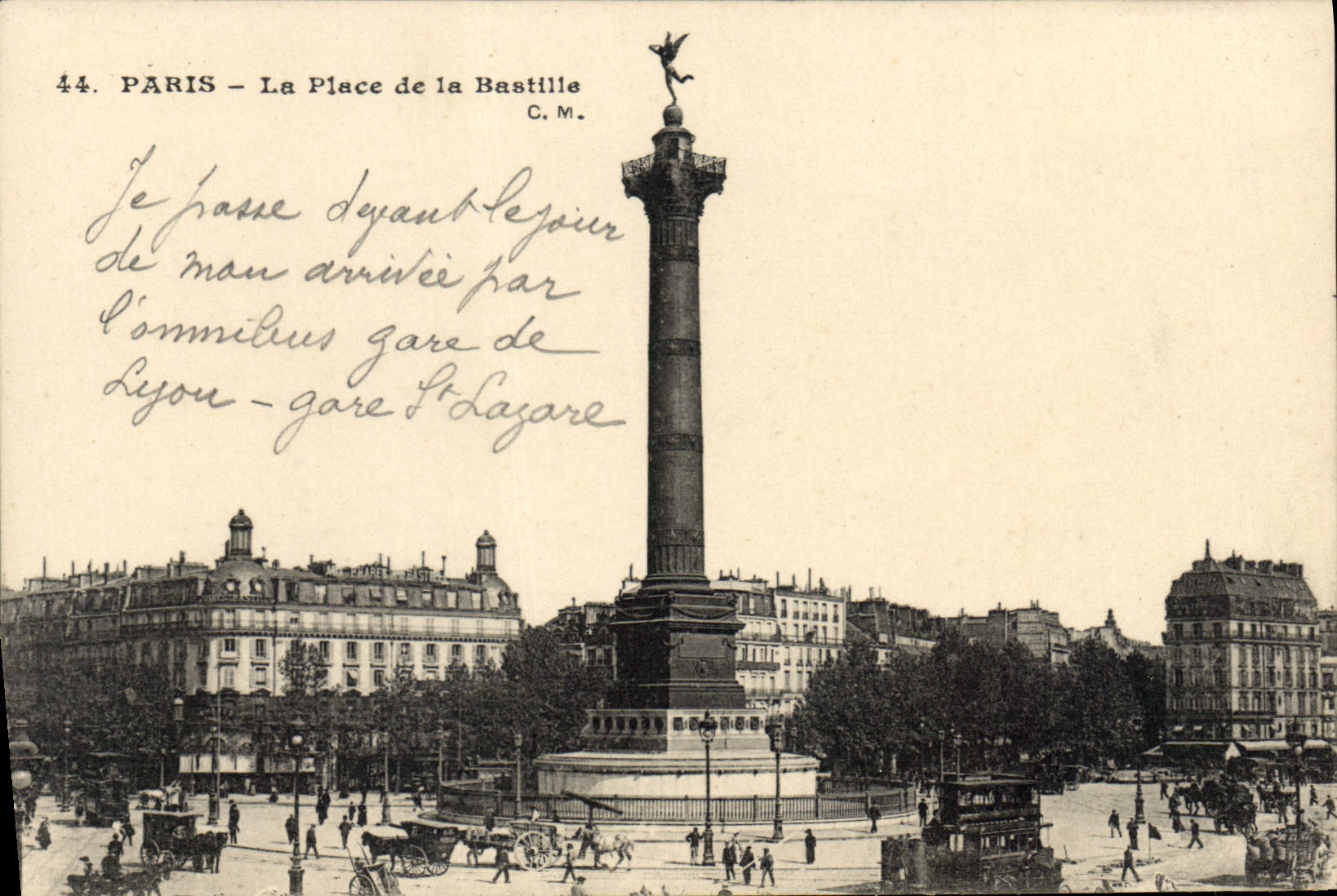CPA Paris la place de la Bastille 