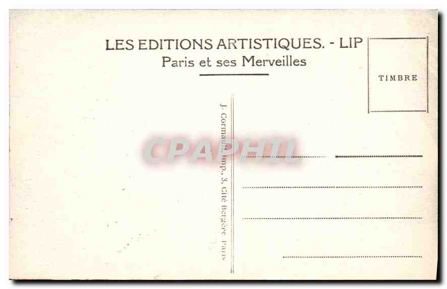 CPA Paris le Trocadero vu sous la Tour Eiffel  — Rückseite
