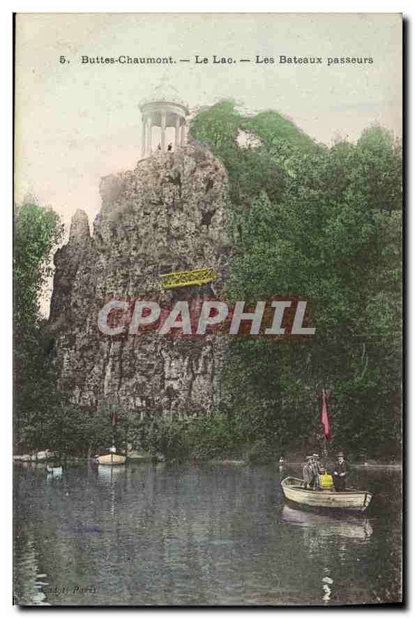 CPA Buttes Chaumont le Lac les Bateaux Passeurs 