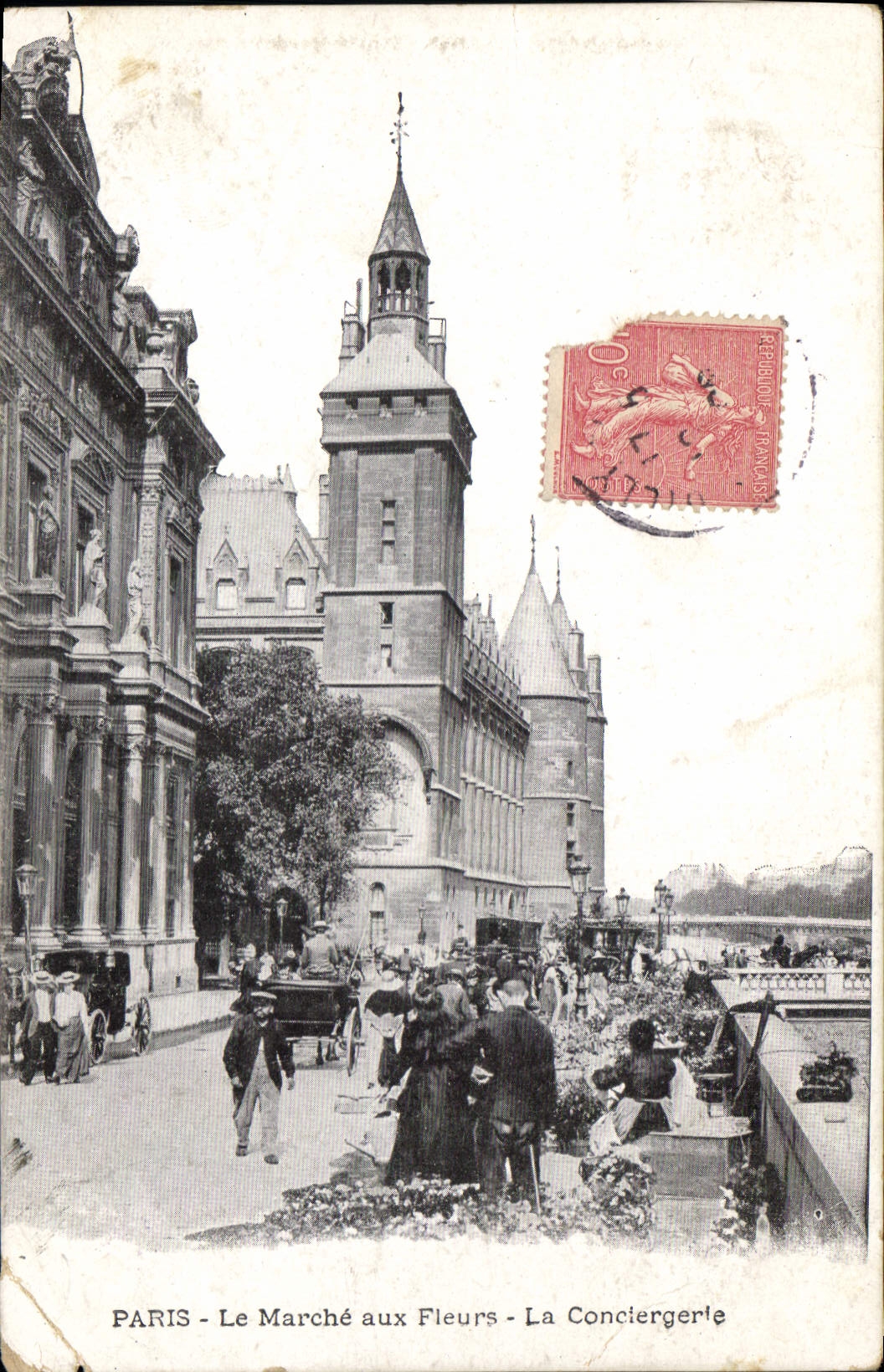 CPA Paris le Marche aux Fleurs la Conciergerie 