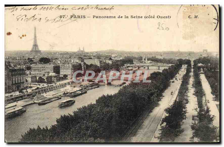 CPA Paris Panorama de la Seine Cote Ouest 