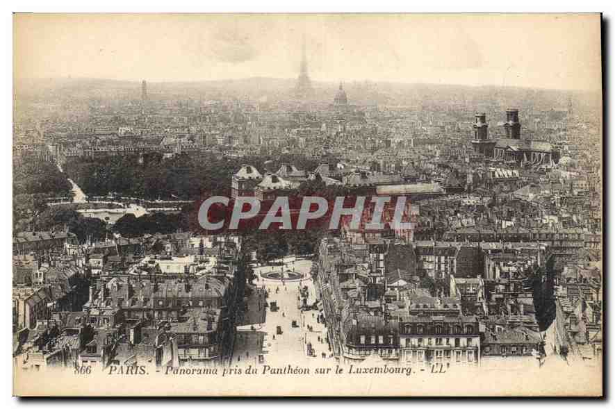 CPA Paris panorama pris du Pantheon sur le Luxembourg 
