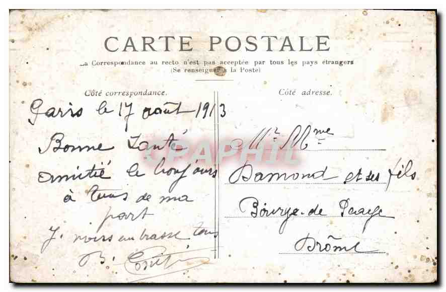 CPA Paris le Pont Alexandre III  — Verso