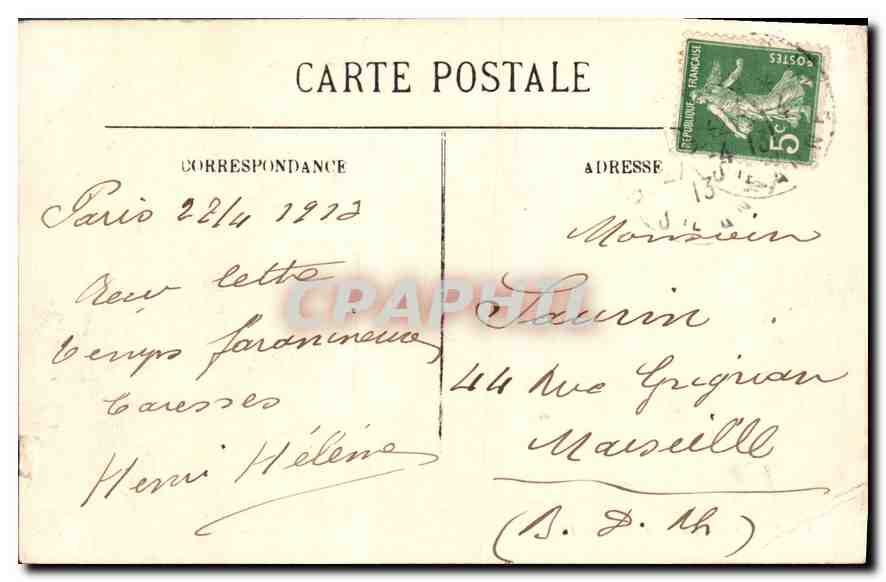 CPA Paris la Madeleine  — Verso