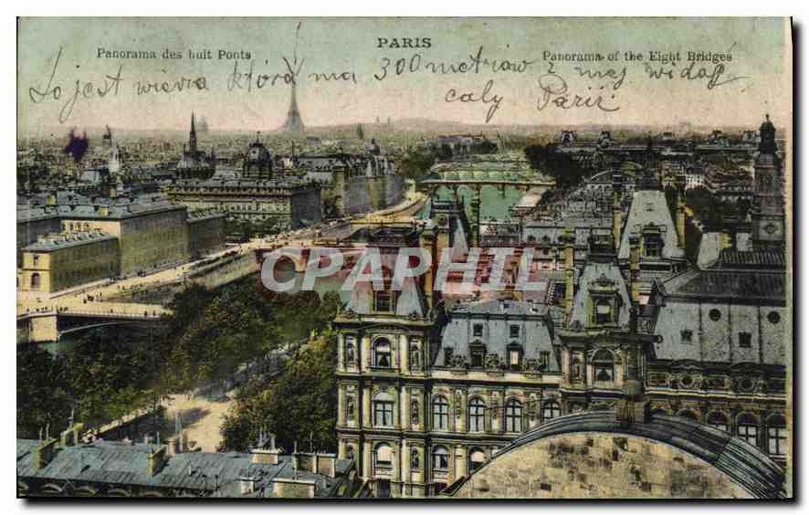 CPA Paris Panorama des Huit Ponts 