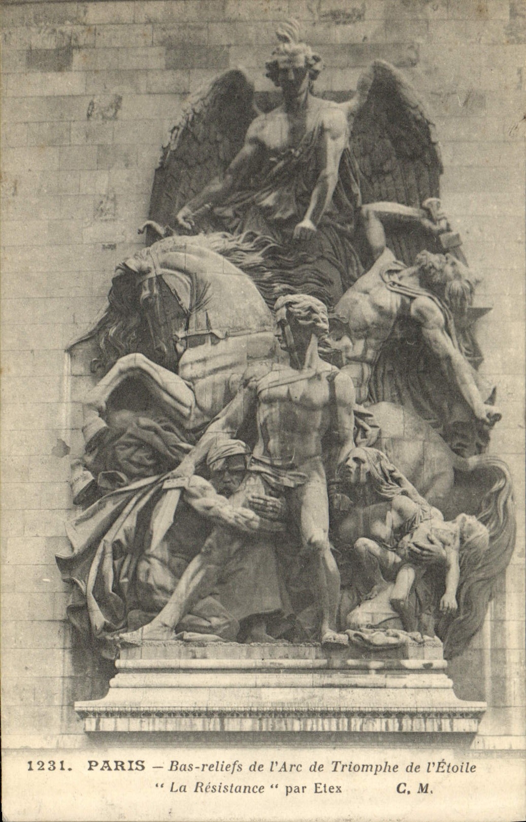 CPA Paris Bas Reliefs de l'Arc de Triomphe de l'Etoile Resistance Par Etex 
