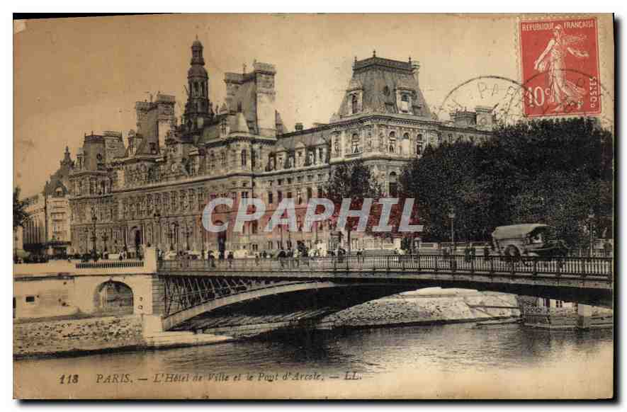 CPA Paris l'hotel de Ville et le Pont d'Arcole 