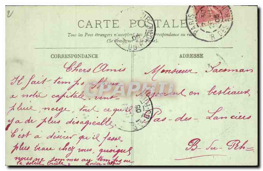 CPA Paris la Madeleine  — Rückseite