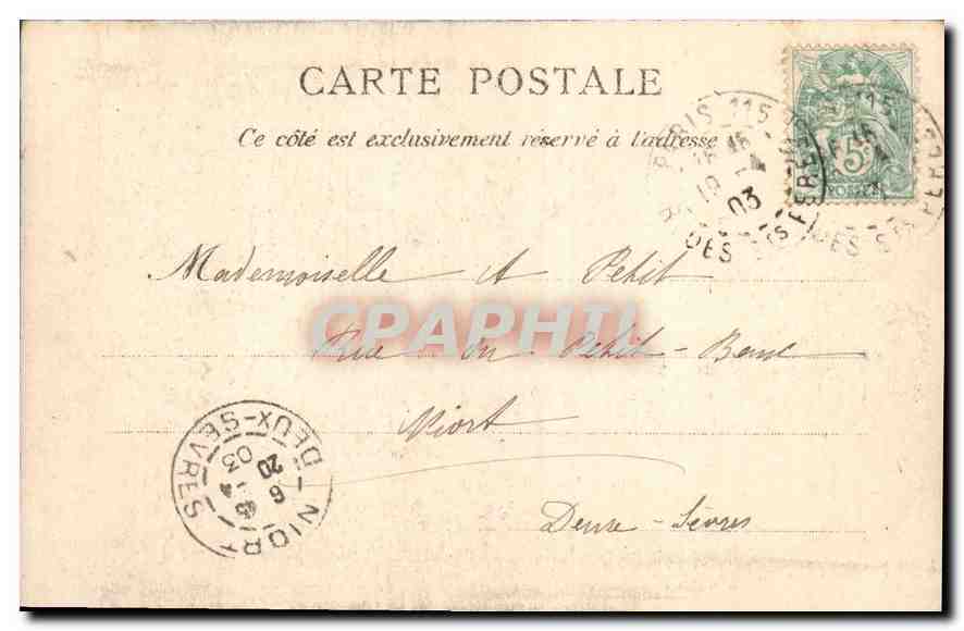 CPA Paris Palais de Justice et Sainte Chapelle  — Verso