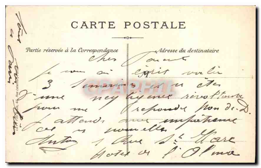 CPA Paris la Madeleine  — Verso