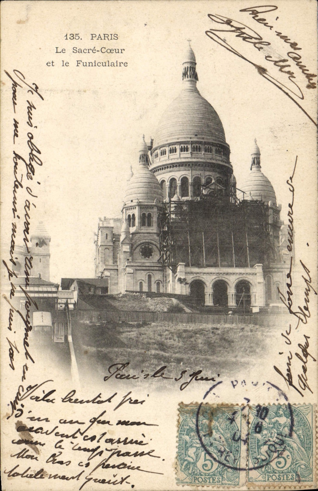 Paris — Le Sacré-Cœur et le Funiculaire — éditeur inconnu, n° 135