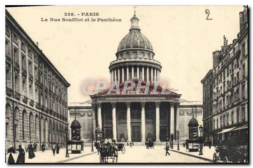 CPA Paris la Rue Soufflot et le Pantheon 