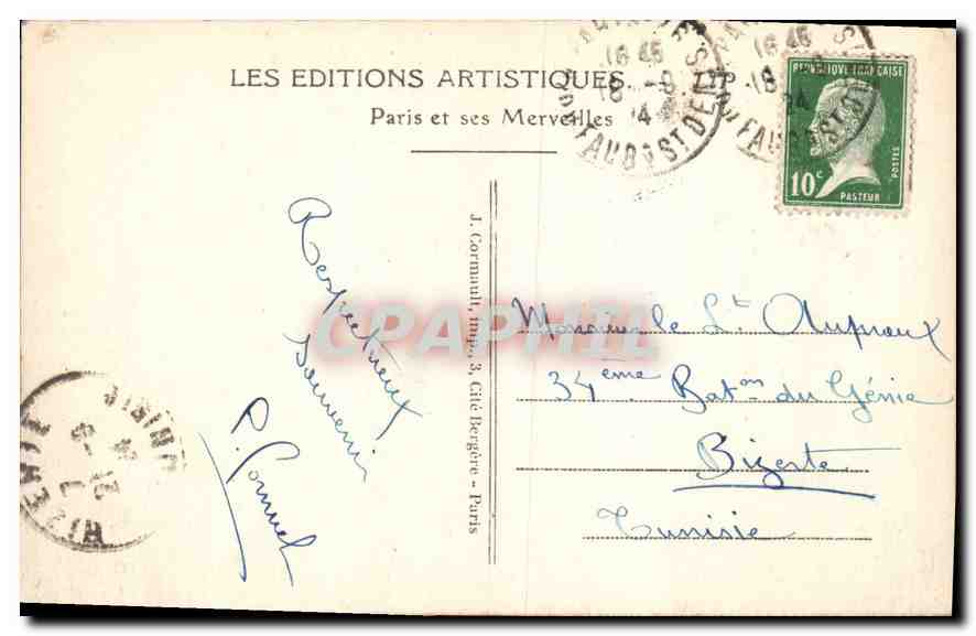 CPA Paris l'Arc de Triomphe et la Place de l'Etoile  — Rückseite