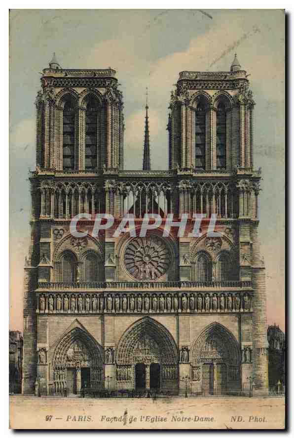 CPA Paris Facade de l'eglise Notre Dame 