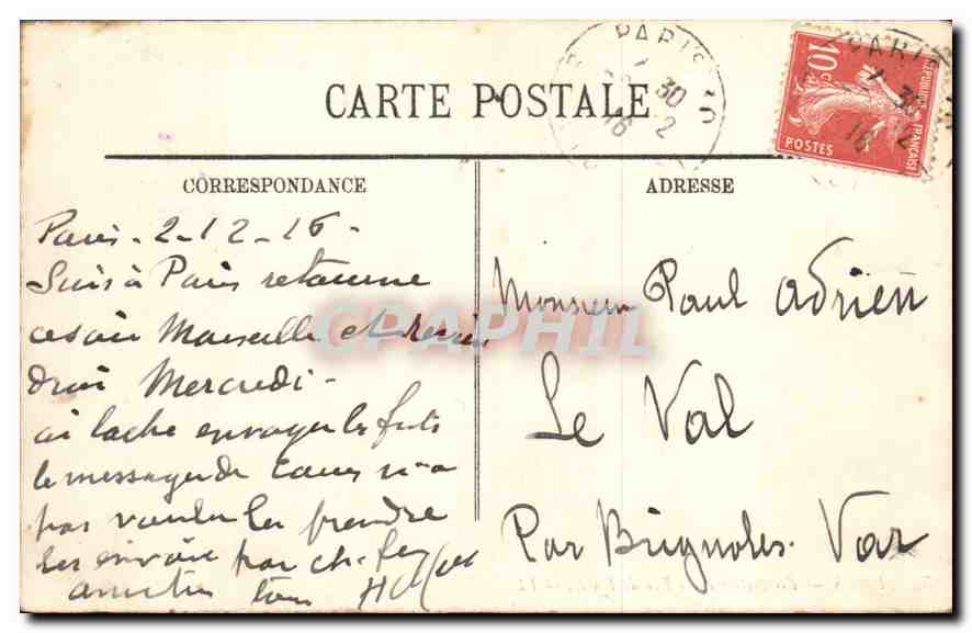 CPA Paris Perspective de la Rue de Rivoli  — Rückseite