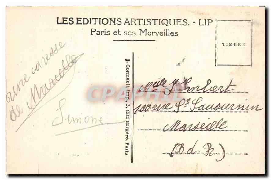 CPA Paris L'Arc de Triomphe qui abrite la Tombe du Soldat inconnu  — Rückseite