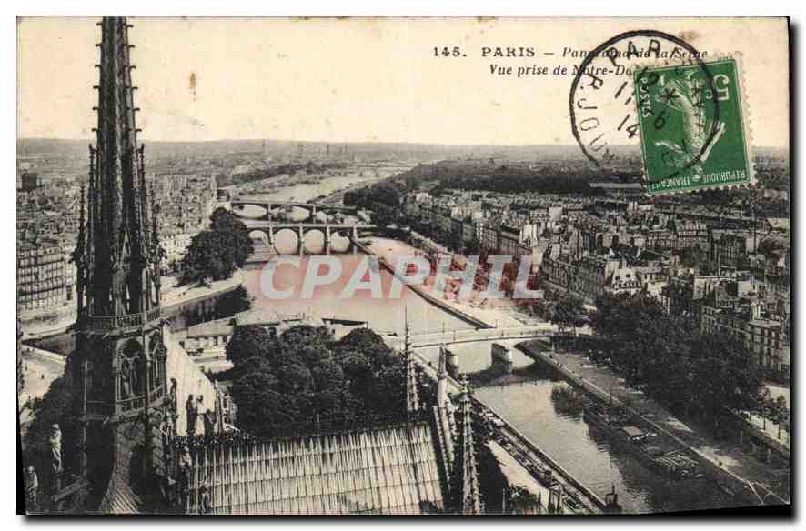 CPA Paris Panorama de la Seine Vue prise de Notre Dame 