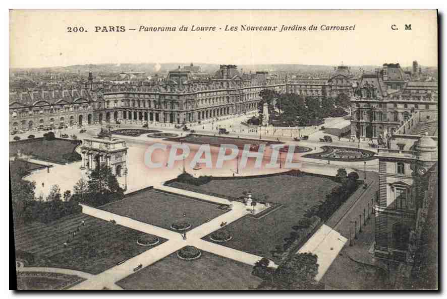 CPA Paris Panorama du Louvre Les Nouveaux Jardins du Carrousel 