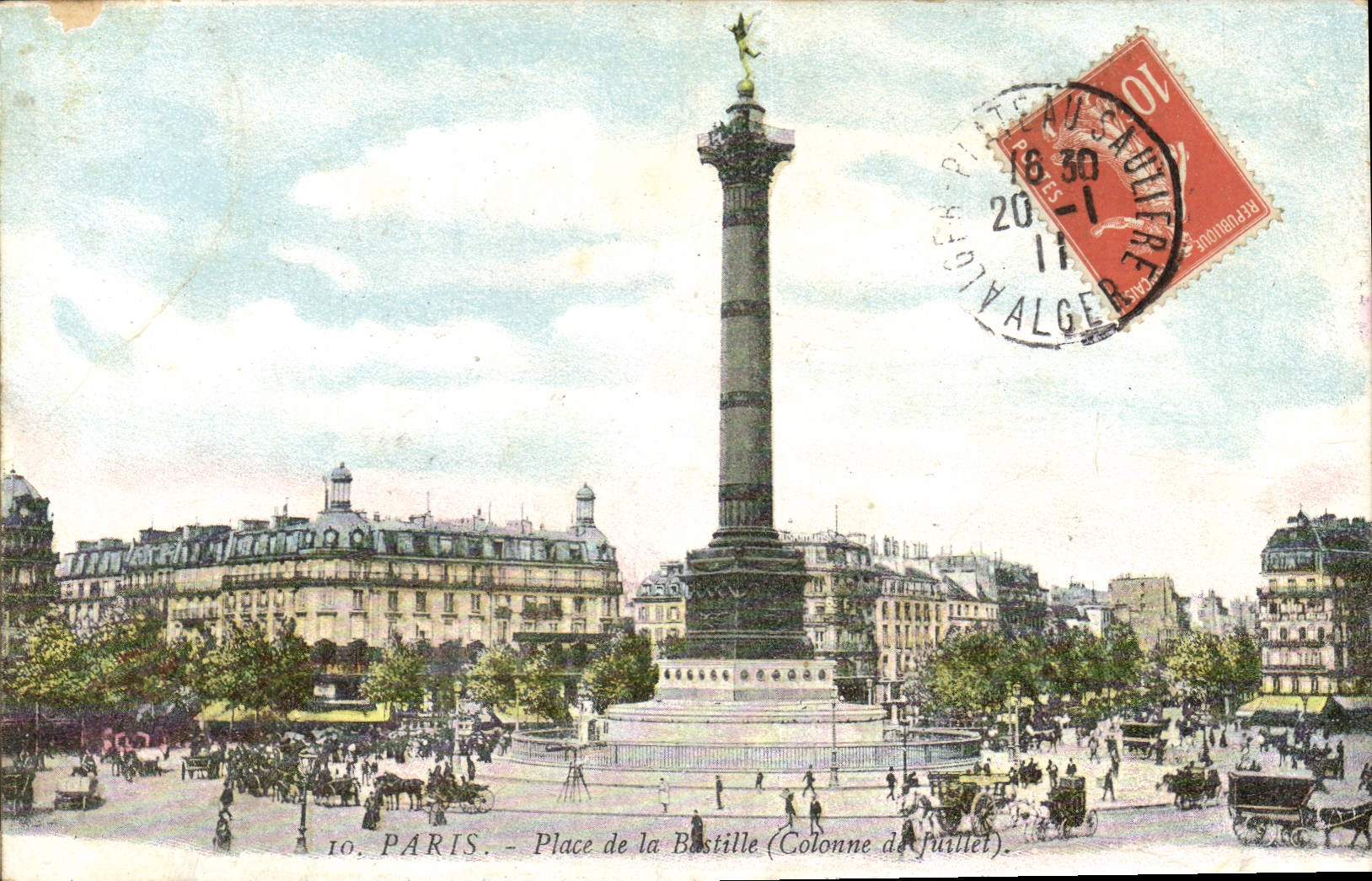 CPA Paris Place de la Bastille Colonne de Juillet 