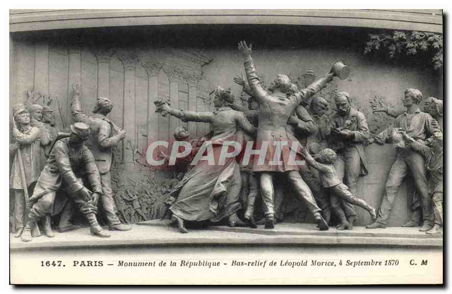 CPA Paris Monument de la Republique Bas relief de Leopold Morice 