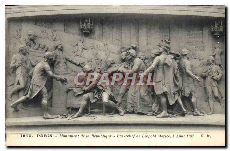 CPA Paris Monument de la Republique Bas relief de Leopold Morice 