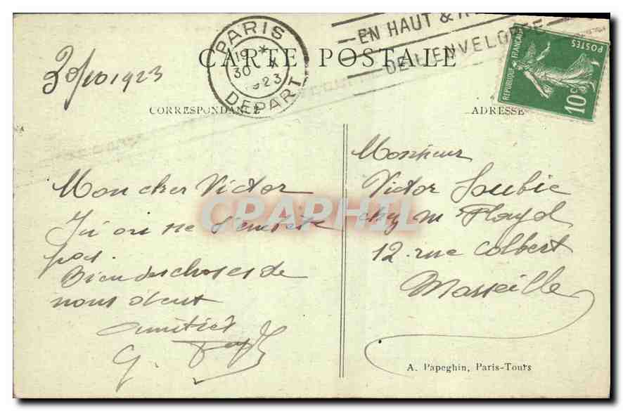 CPA Paris La Place Denfert Rochereau et le Lion de Belfort  — Rückseite