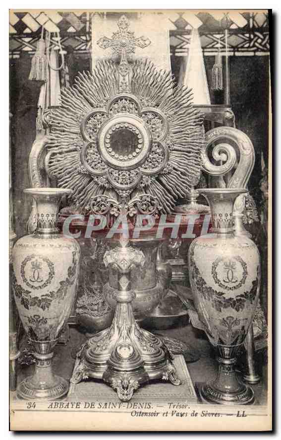 CPA Abbaye de Saint Denis Tresor Ostensoir et Vases de Sevres 