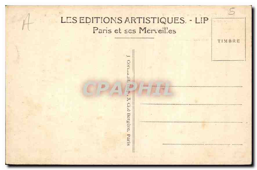 CPA Paris le Pantheon construit sur les plans de Soufflot  — Rückseite