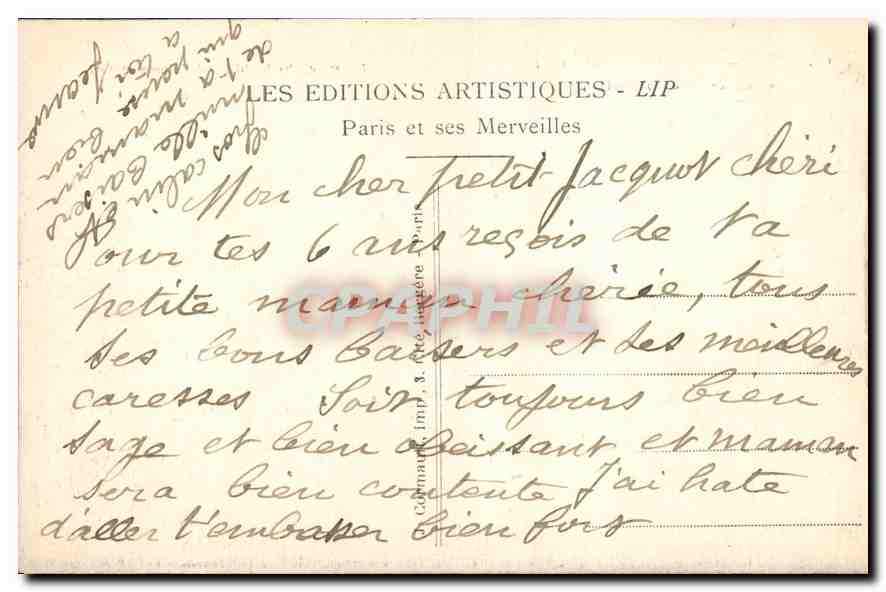 CPA Paris Place de la Bastille et Colonne de Juillet  — Verso
