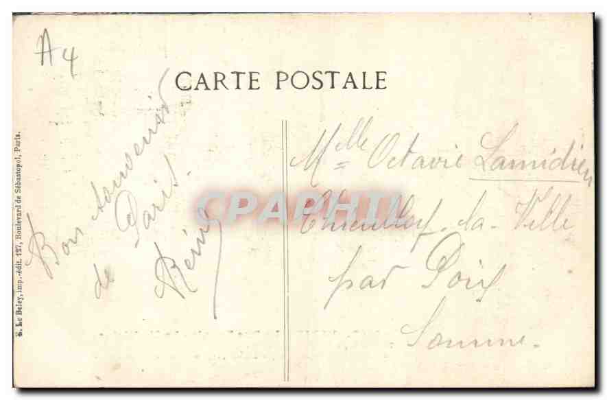 CPA Paris La Rue Royale La Madeleine  — Rückseite