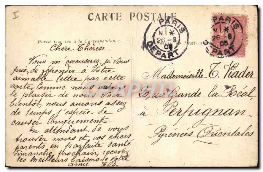 CPA Paris La Madeleine  — Rückseite