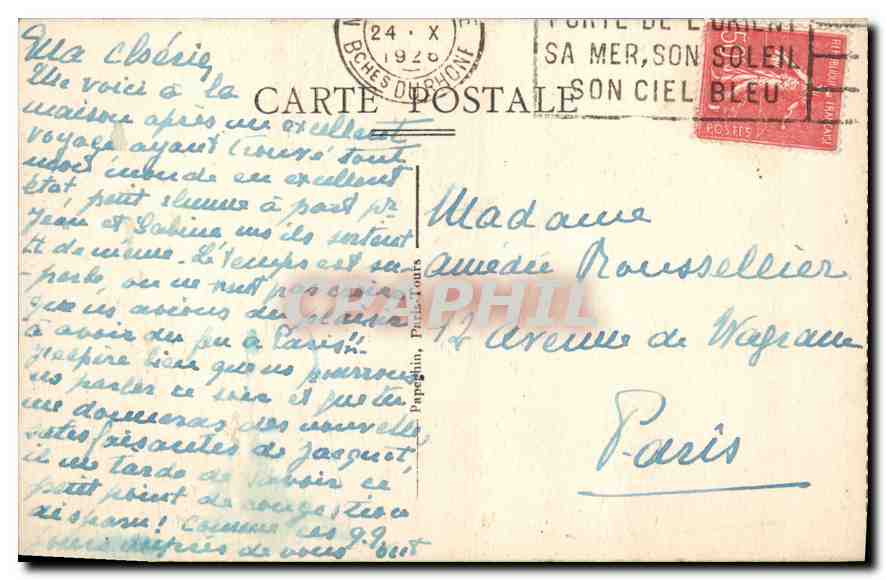 CPA Paris L'Avenue de l'Opera prise de l'Hotel du Louvre  — Rückseite