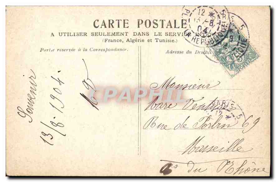 CPA Paris Boulevard Montmartre  — Verso
