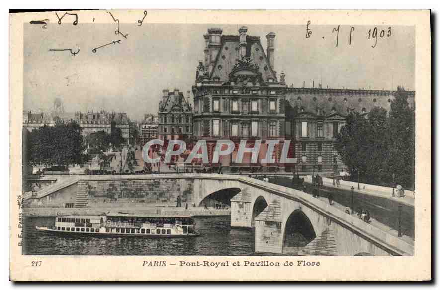 CPA Paris Pont Royal et Pavillon de Flore 