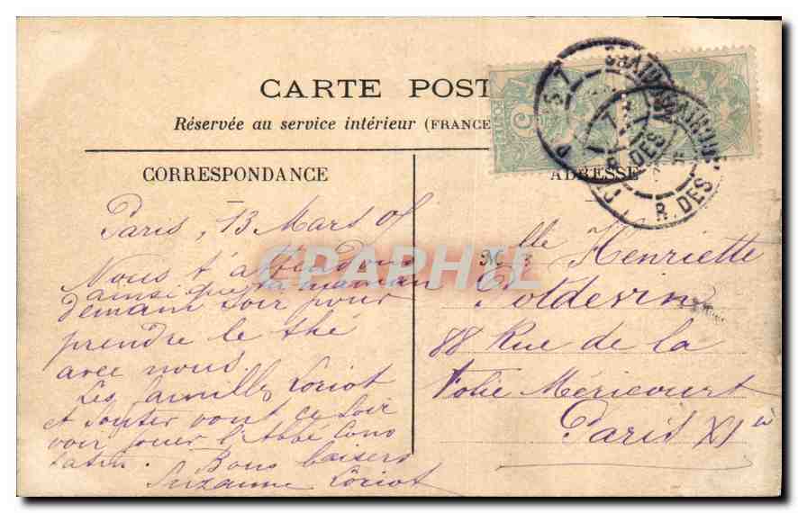 CPA Paris Cour du Carrousel  — Rückseite