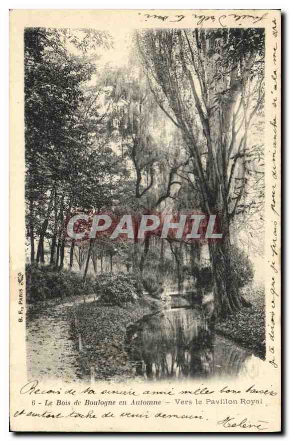 CPA Le Bois de Boulogne en Automne Vers le Pavillon Royal 