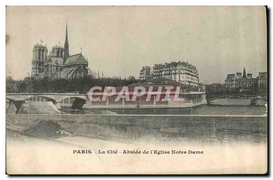 CPA Paris La Cite Abside de l'eglise Notre Dame 