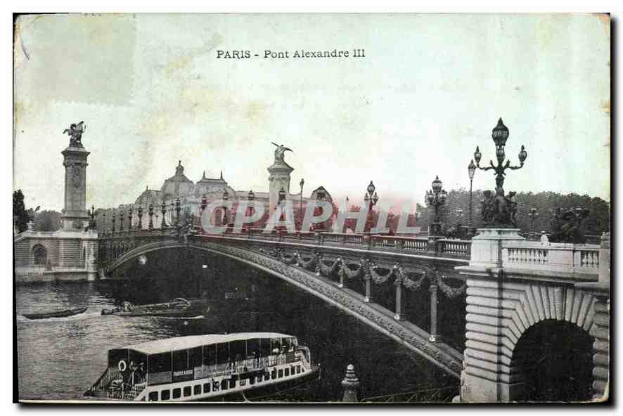 CPA Paris Pont Alexandre III Bateau
