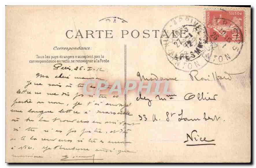 CPA Paris Pont Alexandre  — Rückseite