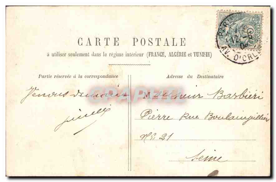 CPA Paris Pont au Change  — Rückseite