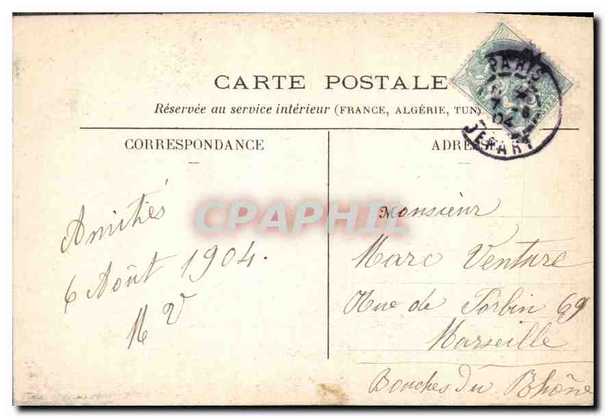 CPA Paris La Madeleine  — Verso