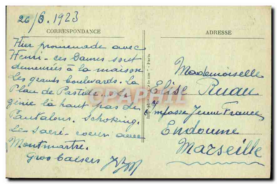 CPA Paris La Colonne de Juillet  — Rückseite
