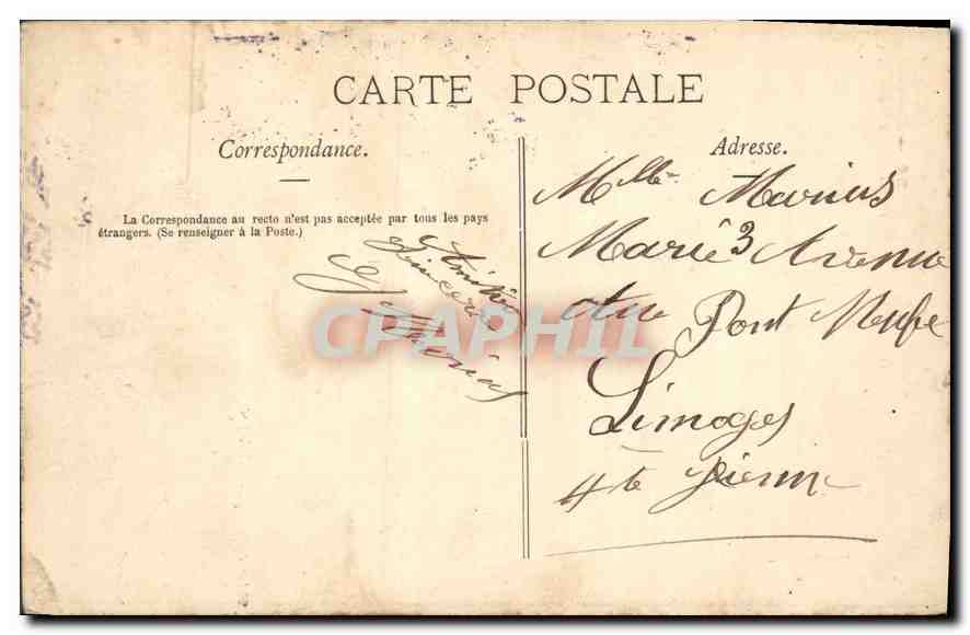 CPA Paris Hotel de la Valette   — Rückseite