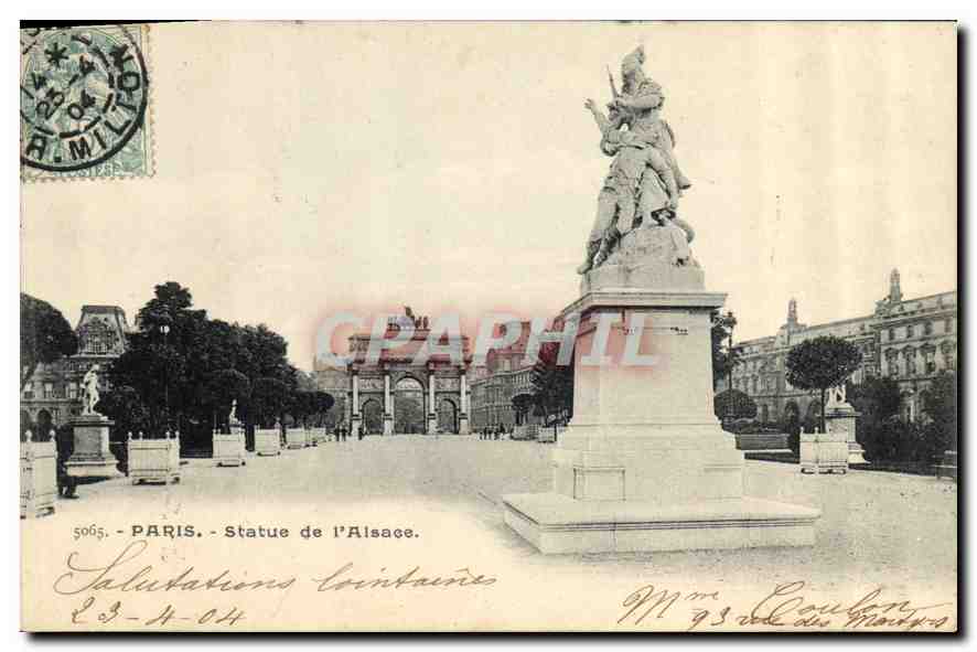 CPA Paris Statue de l'Alsace 