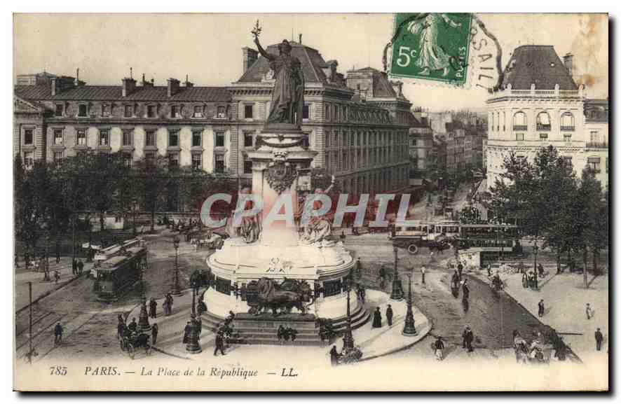 CPA Paris La Place de la Republique 