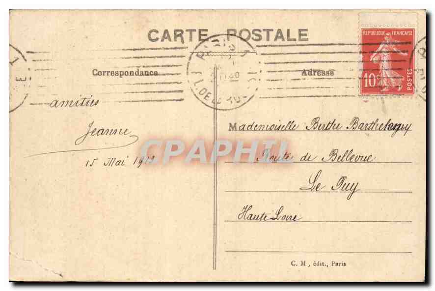 CPA Paris Le Palais de Justice  — Rückseite
