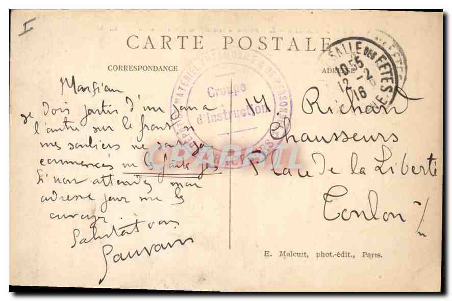 CPA Paris l'Arc de Triomphe de l'Etoile  — Rückseite