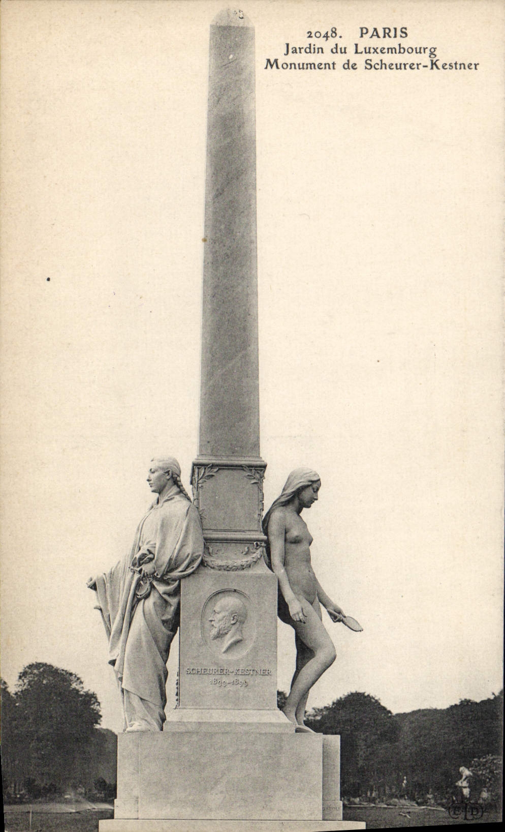 CPA Paris Jardin du Luxembourg Monument de Scheurer Kestner 